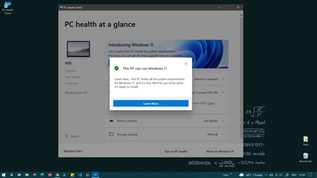 Windows 11 compatible success message pop-up